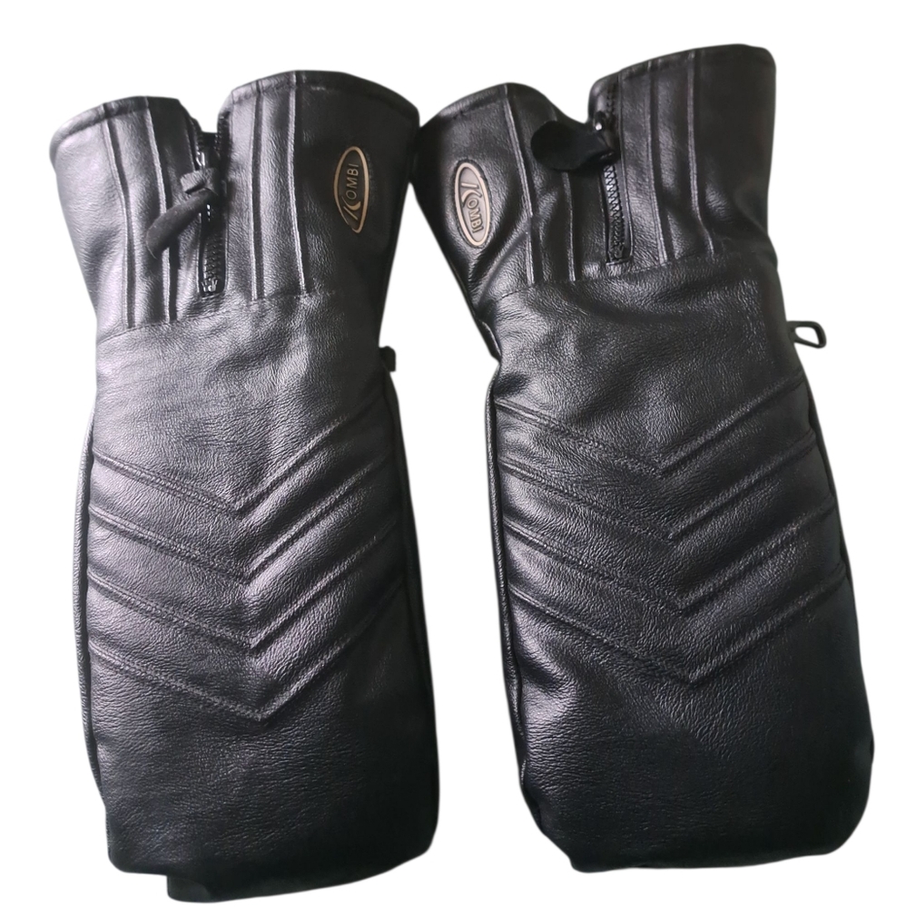 VTG MENS KOMBI skidoo winter MITTS genuine leather plush lined black extra large